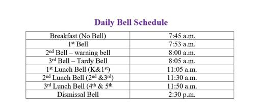 Daily Bell Schedule 
